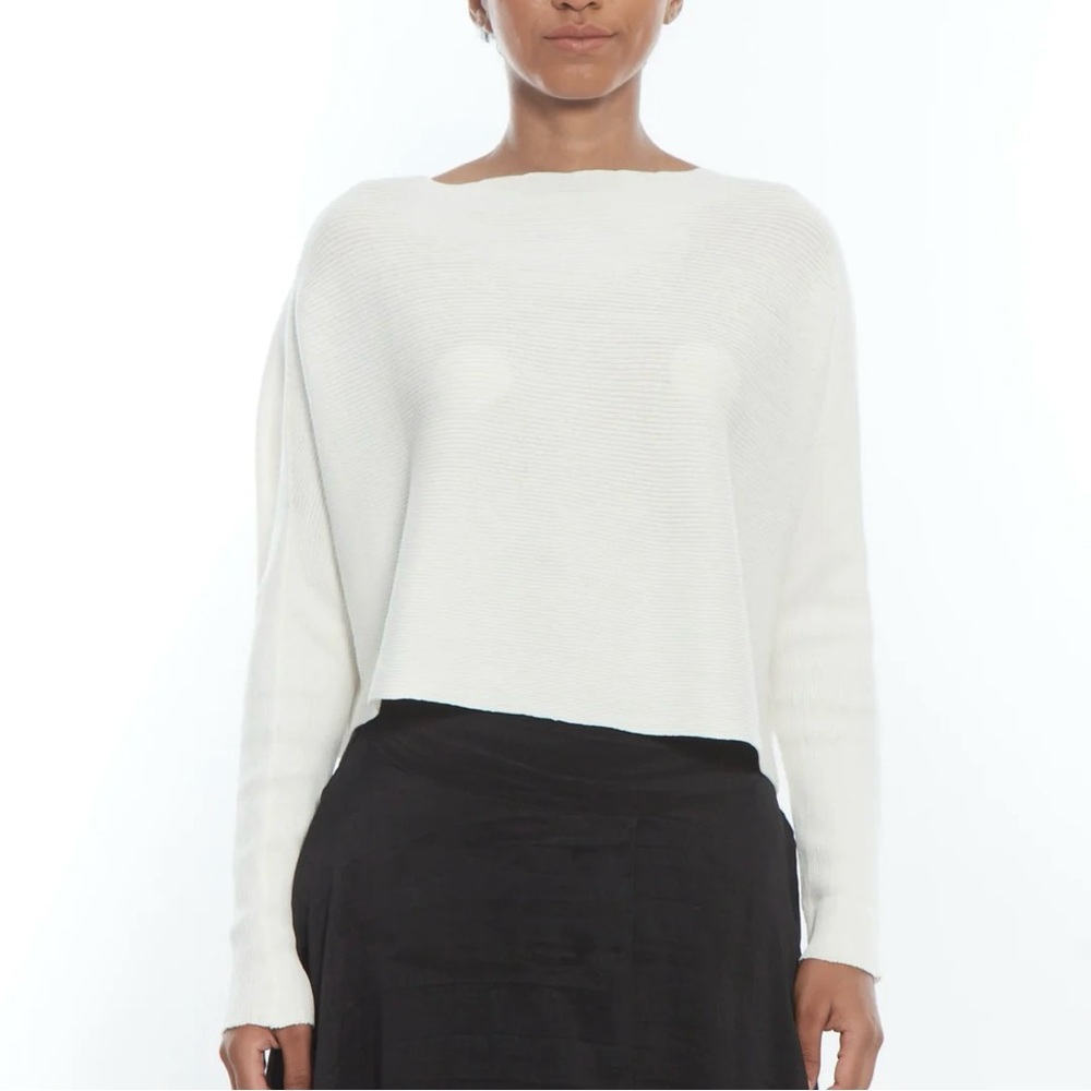 MATTHILDUR Drop Shoulder Long Sleeve Pima Cotton Ribbed Top